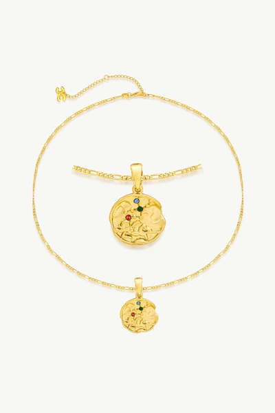 Classicharms Gold Sculptural Zodiac Sign Pendant Necklace Set In Gold
