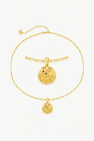 Classicharms Gold Sculptural Zodiac Sign Pendant Necklace Set In Gold
