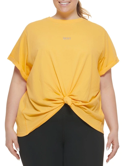 Shop Dkny Sport Womens Tee Fitness Shirts & Tops In Gold