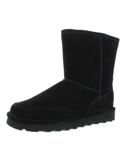 Shop Bearpaw Mens Sheepskin Winter Mid-calf Boots In Black