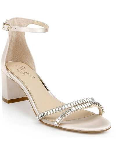 Shop Jewel Badgley Mischka Joanne Womens Satin Embellished Ankle Strap In Multi