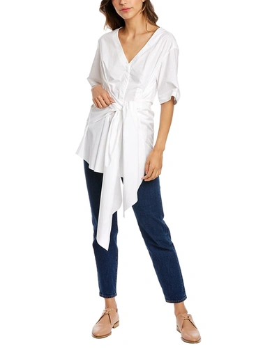 Shop Rebecca Taylor Tie Waist Blouse In White