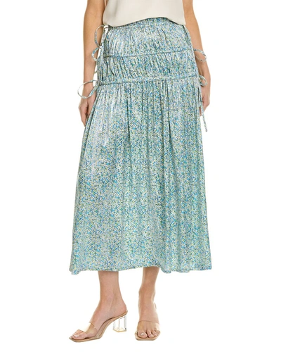 Shop Sabina Musayev Delta Midi Skirt In Blue
