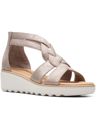 Shop Clarks Jillian Bright Womens Slip On Dressy Wedge Sandals In Multi