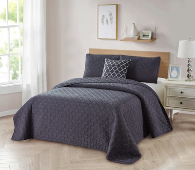 Shop Bibb Home 4 Piece Solid Quilt Set With Cushion