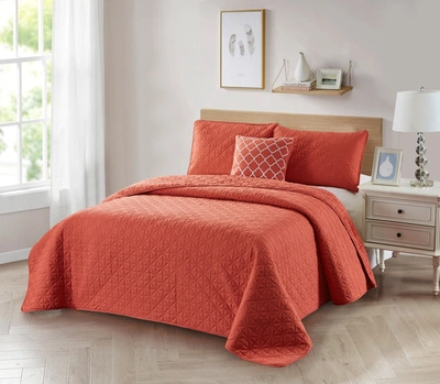 Shop Bibb Home 4 Piece Solid Quilt Set With Cushion