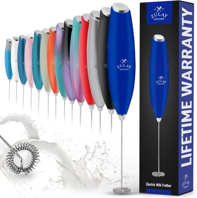Zulay Kitchen Original Handheld Milk Frother In Blue