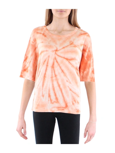 Shop Anthropologie Maronie Womens Tie Dye Knit T-shirt In Pink