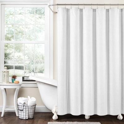 Shop Lush Decor Drew Stripe Silver-infused Antimicrobial Shower Curtain