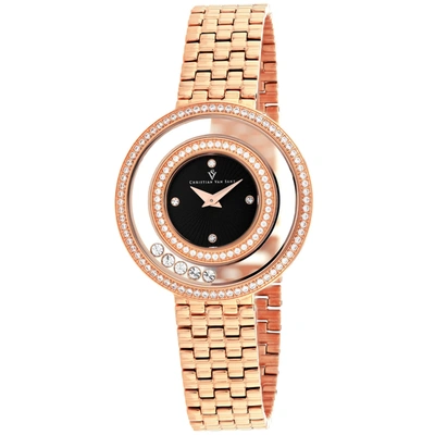 Shop Christian Van Sant Women's Black Dial Watch In Gold