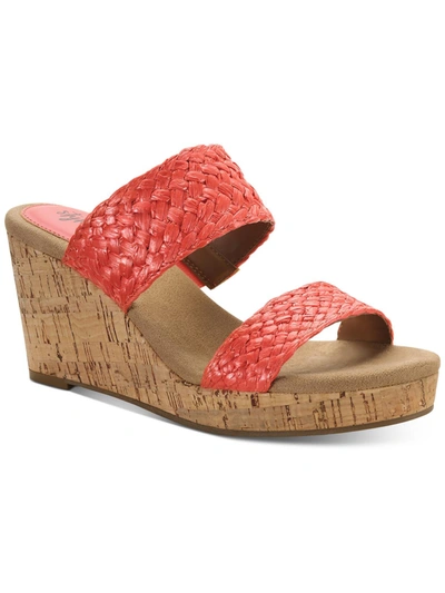 Shop Style & Co Daliaa Womens Faux Leather Woven Wedge Sandals In Multi