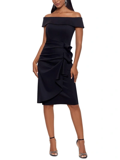 Shop Xscape Womens Off-the-shoulder Sheath Bodycon Dress In Black