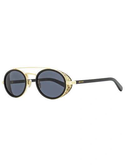 Shop Jimmy Choo Women's Oval Sunglasses Tonie/s 2m2ir Black/gold 51mm