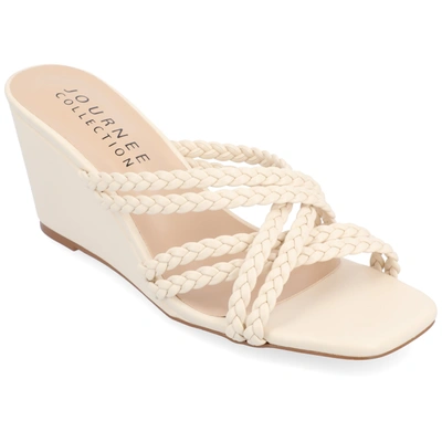 Journee Collection Collection Women's Baylen Wedge Sandals In Beige
