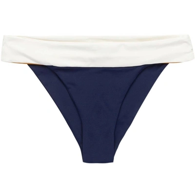Shop Laundry By Shelli Segal Veronica Blocked Hipster Bikini Bottoms Swimsuit In Midnight Blue