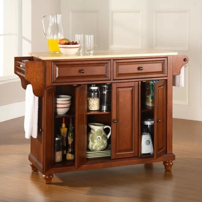 Shop Crosley Furniture Cambridge Full Size Kitchen Island With Natural Wood Top