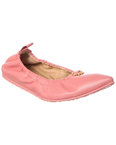Shop Gianvito Rossi Alina Leather Flat In Pink