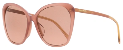 Shop Jimmy Choo Women's Butterfly Sunglasses Ele/f/s Fwm4s Transparent Nude 59mm In Pink