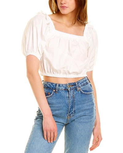 Shop Destinaire Puff Sleeve Top In White
