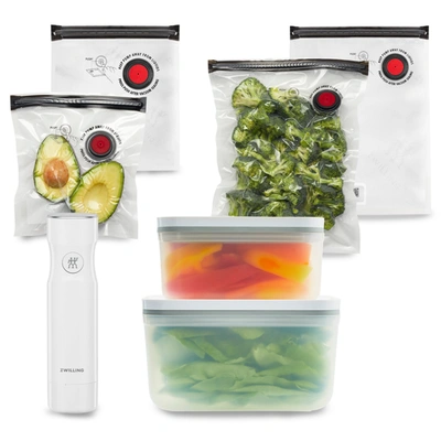 Zwilling Fresh & Save Vacuum Sealer Machine Starter Set, Sous Vide Bags, Meal Prep, Airtight Food Storage Con