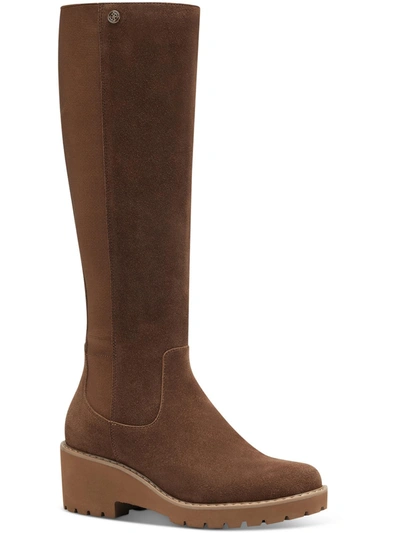 Shop Giani Bernini Valensia Womens Suede Tall Knee-high Boots In Brown