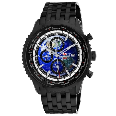 Shop Seapro Men's Blue Dial Watch In Black