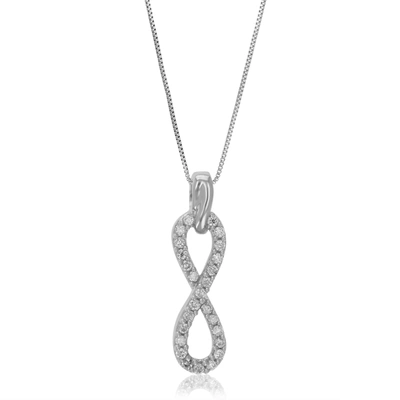 Vir Jewels 1/10 Cttw Lab Grown Round Diamond Infinity Pendant Necklace .925 Sterling Silver 1/5 Inch With 18 In In Silver