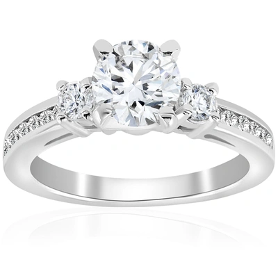 Pompeii3 1 Ct Diamond Engagement Ring 3-stone 14k White Gold
