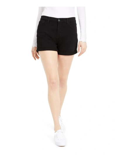 Shop Jen7 By 7 For All Mankind Womens Mid Rolled Shorts In Black