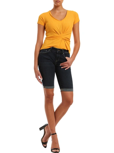 Shop Mavi Jeans Karly Womens Mid-rise Cuffed Bermuda Shorts In Multi