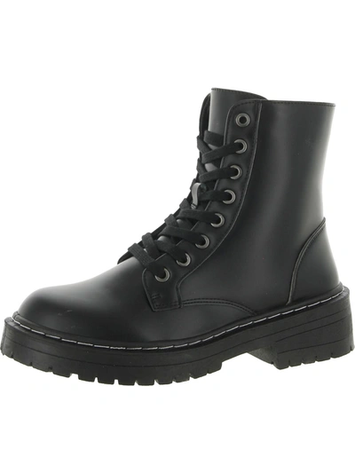Shop Sugar Womens Pull On Ankle Combat & Lace-up Boots In Black