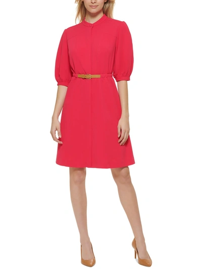 Shop Calvin Klein Womens Puff Sleeve Short Wear To Work Dress In Multi
