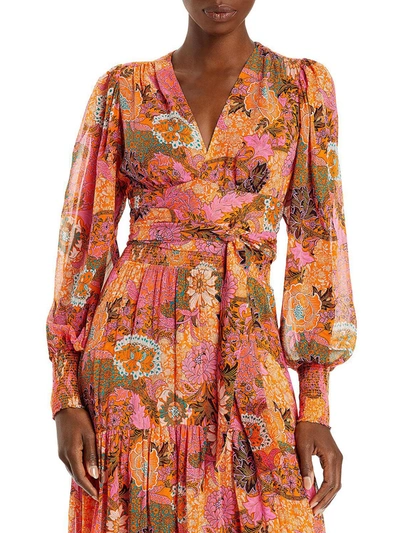 Shop A.l.c Samara Womens Silk Pleated Cropped In Multi