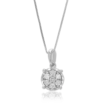 Vir Jewels 1/10 Cttw Lab Grown Diamond Round Circle Pendant Necklace .925 Sterling Silver 1/4 Inch With 18 Inch In Silver