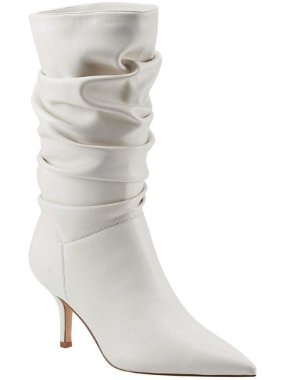 Shop Marc Fisher Manya 2 Womens Faux Leather Pointed Toe Mid-calf Boots In White