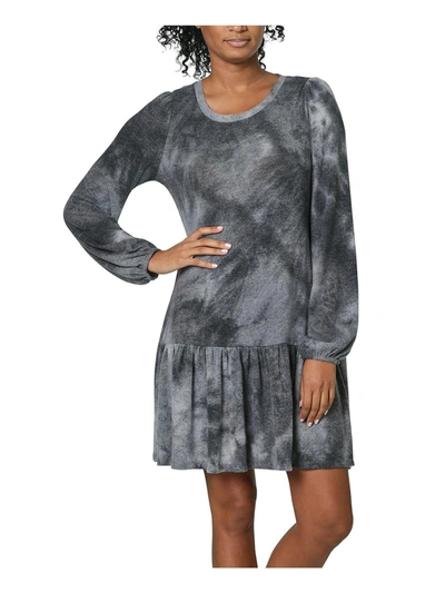 Shop Ultra Flirt Plus Womens Tie-dye Short Sweaterdress In Grey