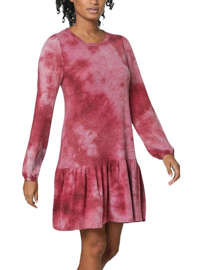 Shop Ultra Flirt Plus Womens Tie-dye Short Sweaterdress In Pink