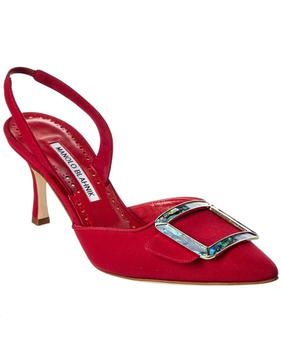 Shop Manolo Blahnik Maysil 70 Slingback Pump In Red