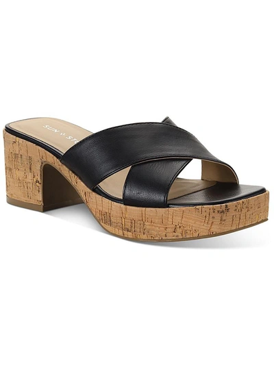 Shop Sun + Stone Giigi Womens Faux Leather Slide Block Heels In Multi