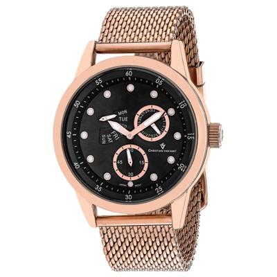 Shop Christian Van Sant Men's Black Dial Watch In Pink