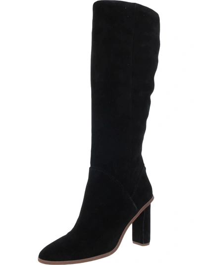 Shop Vince Camuto Phranzie Womens Suede Almond Toe Knee-high Boots In Black