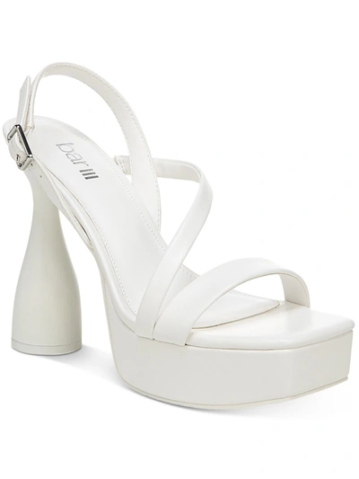 Shop Bar Iii Scarlett Womens Faux Leather Square Toe Heels In White