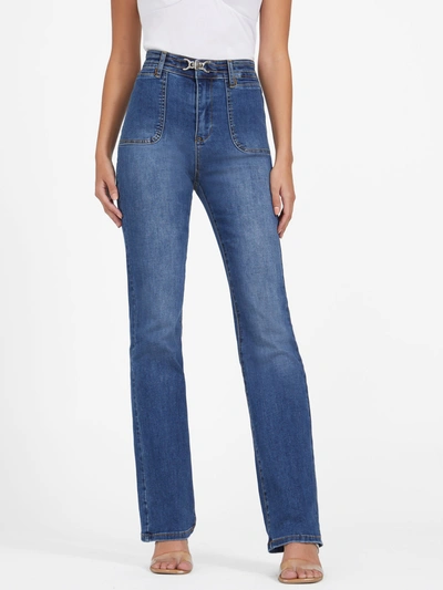 Shop Guess Factory Eco Dahlia High-rise Bootcut Jeans In Multi