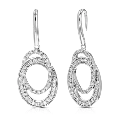 Vir Jewels 1/2 Cttw Round Cut Lab Grown Diamond Dangle Earring In .925 Sterling Silver Prong Set 1 Inch In Silver