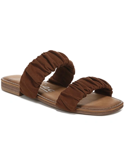 Shop Zodiac Bristol Womens Comfort Insole Slip On Slide Sandals In Brown