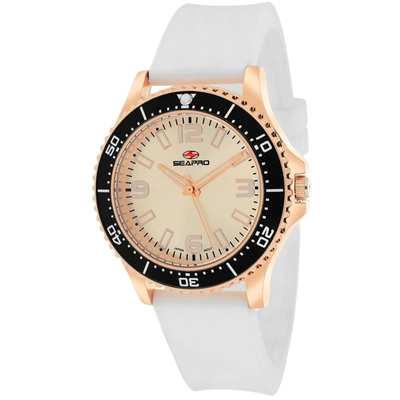 Shop Seapro Women's Rose Gold Dial Watch In White
