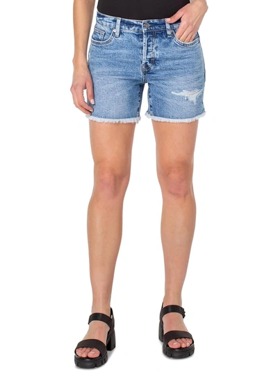 Shop Earnest Sewn Womens Light Wash Mini Denim Shorts In Blue
