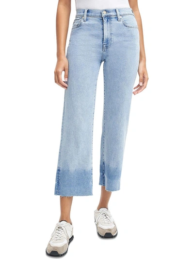 Shop Jen7 By 7 For All Mankind Alexa Womens Denim Light Wash Cropped Jeans In Blue