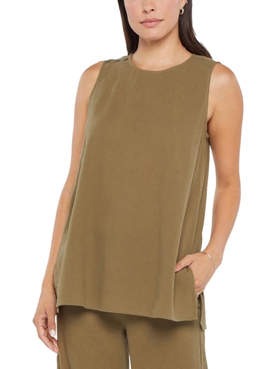 Nydj Womens Solid Gauze Tunic Top In Pink