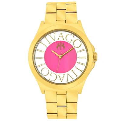 Shop Jivago Women's Pink Dial Watch In Yellow